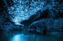 Невероятная пещера Вайтомо в Новой Зеландии, потолок которой сплошь устлан светлячками