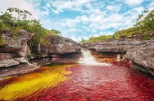 Разноцветная река Каньо Кристалес в Колумбии, в которой вода меняет свой цвет