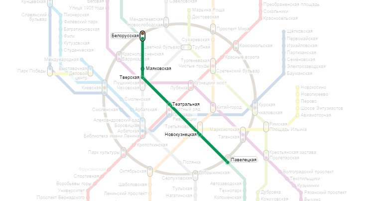 Схема проезда от метро павелецкая до метро белорусская