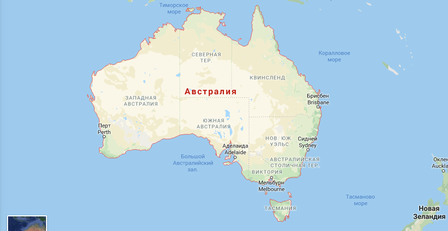 Большая Австралия на карте мира