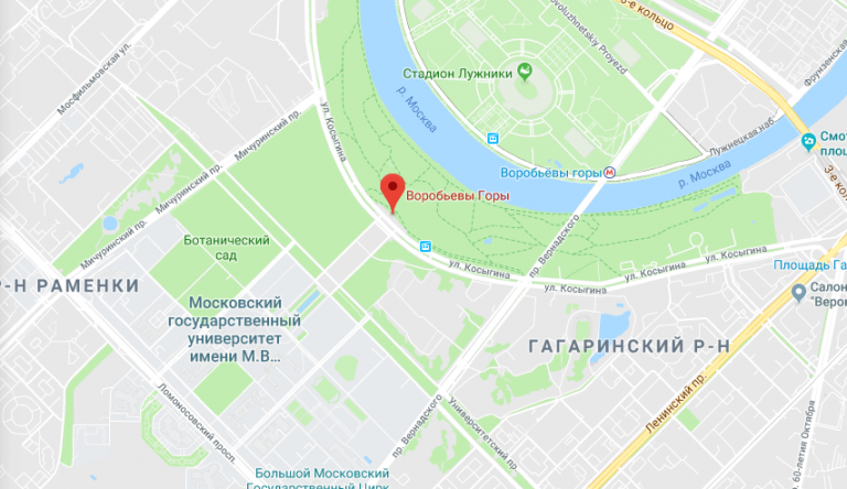 Воробьевы горы москва карта парка