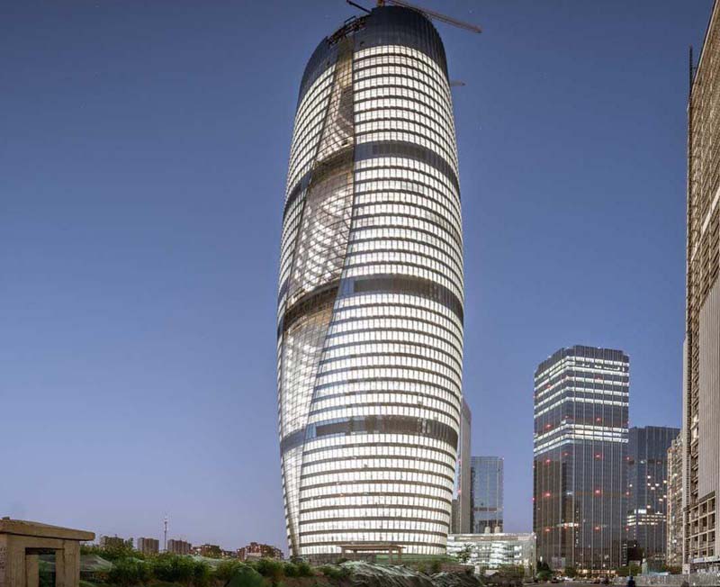 строительство небоскреба Leeza SOHO Tower
