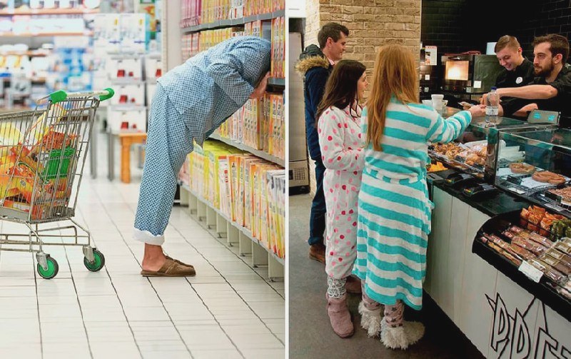 Ходят в пижаме в магазин